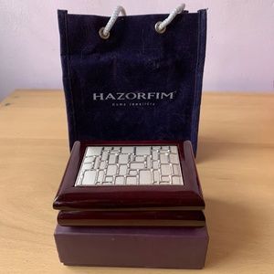 Brand New Hazorfim Israel Silver Plated Business Card Box